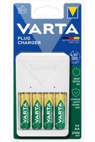 Varta 57657 Plug Pil Şarj Cihazı 4x2100mAh