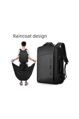 Mark Ryden Expandos Laptop Sırt Çantası Genişletilebilir İç Hacim Şarj Kiti Yağmurluk Mr9299 Yy00 Siyah