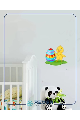 Paskalya Yumurtalı Civciv Duvar Stickerı Renkli