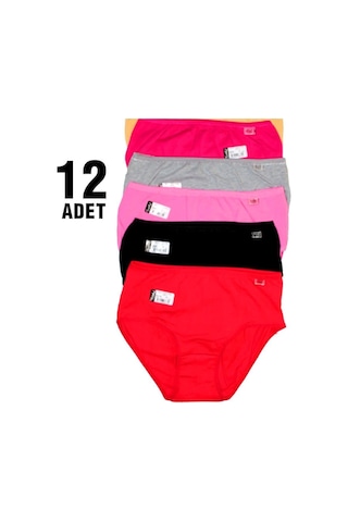 Tutku Renkli Likralı Bayan Bato Külot 12'li-2489-FUŞYA Fuşya