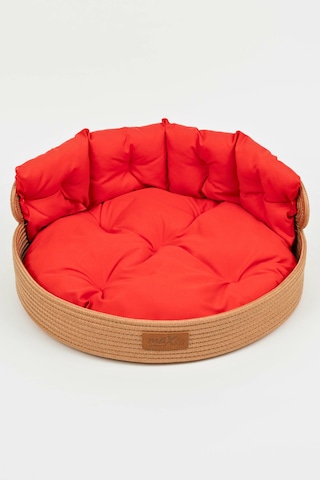 Reyo Max Design Maxie Tress Kedi Ve Köpek Yatağı Kırmızı Su Geçirmez Kumaşlı, Yumuşak Ve Konforlu Evcil Hayvan Yatağı