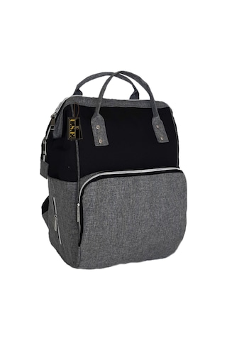 U.S.F Lüx Fonksiyonel Anne Bebek Bakım Sırt Çantası Açık Gri - Siyah