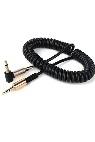 Tüm Cihazlarla Uyumlu Siyah Altın Uçlu Araç Müzik Ses Kablosu Stereo Aux Kablo 1 Mt - 3.5mm