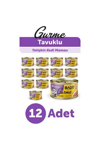 Bado Gurme Yaş Yetişkin Kedi Maması Tavuklu 85 Gr 12 Adet