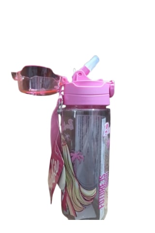Wieggle 3409 Barbie Tritan 500 Ml Kilit Kapaklı Ve Pipetli Matara Lisanslı Üründür. Açık Pembe