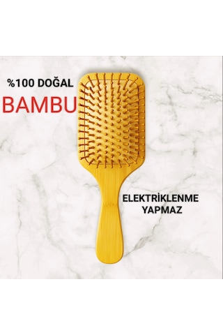 5 Adet Büyük Boy Bambu Tarak Bambu Uç Ve Bambu Gövde Elektriklenme Yapmaz 001