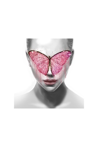 Kelebek Maskeli Kadın Doğal Taş Bardak Altlığı 4'lü Set Taş Çok Renkli