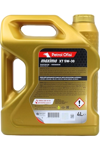 Petrol Ofisi Motor Yağı 5w30 Xt 4lt Partikülsüz