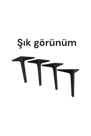 Yaren Home Dizayn Metal Koltuk, Kanepe, Dolap, Berjer, Tv Ünitesi Ayağı 20 Cm Siyah Model 5