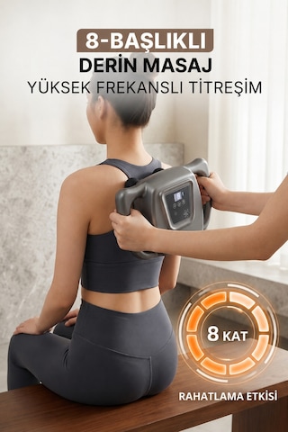 Masaj Aleti Taşınabilir Isıtmalı Çok Başlıklı Elektrikli Boyun Omuz Sırt Masaj Cihazı Led Ekranlı Diğer