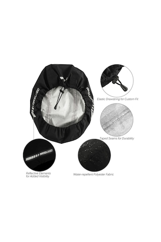 Arsuxeo Siyah Su Geçirmez Yansıtıcı Şerit Ile Bisiklet Kask Kapak Y11547b Siyah