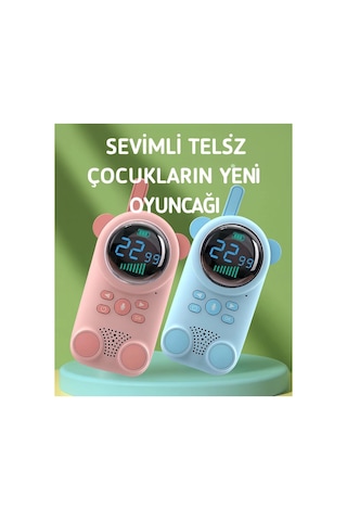 Çocuklar Için Kamp Yürüyüş El Telsizi Şarj Edılebılır 3km Menzil Mavi Pembe