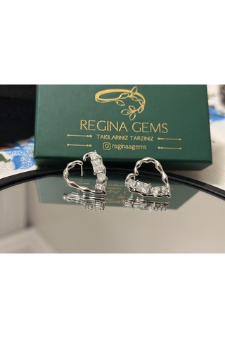 Golden Cascade Crystal Hoop Küpe Gümüş