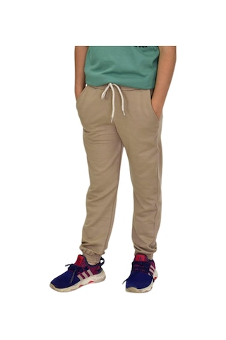 Bej Rengi Bel Paça Lastikli Kız Erkek Çocuk Eşofman Altı Bgl-st04723 Bej