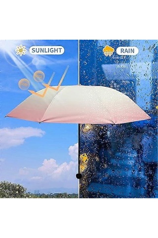 Mini Kompakt Güneş Ve Yağmur Seyahat Şemsiyesi Taşınabilir Şemsiye Katlanabilir Seyahat Rüzgar Geçirmez Şemsiye Uv Şemsiyesi Güneş Koruması İçin Diğer