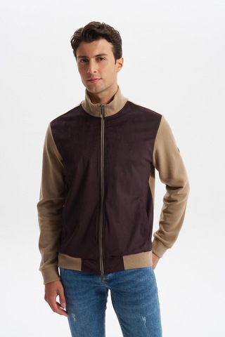 Arma Erkek Regular Fit Selanik Kumaş Dik Yaka Fleto Cepli Basic Sweatshirt Kazak K30324698502 Füme - Gri