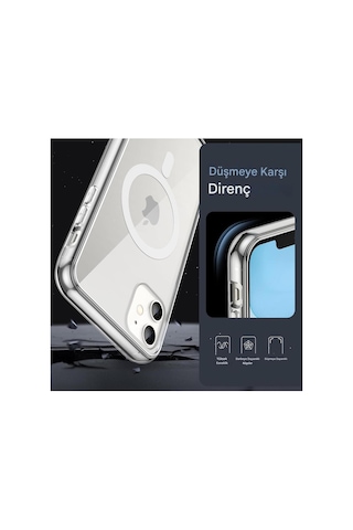 Apple iPhone Uyumlu 11 Şeffaf Magsafe Kılıf Mtl Safe