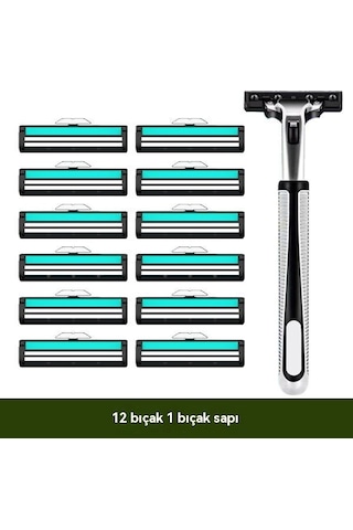 Bıçak Tıraş Makinesi Tıraş Makinesi Paslanmaz Çelik Manuel Kafa Erkek Vintage Sakal Bıçağı Sakal Bıçağı Sakal Bıçağı Elektrikli Değiştirme 12 Bıçak 1 Bıçak Sapı