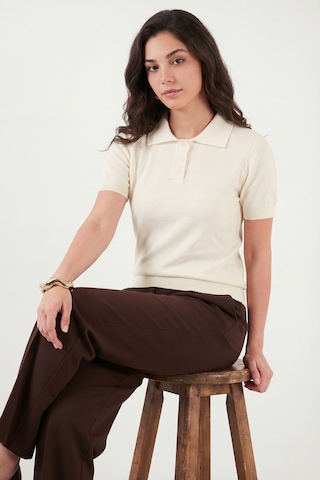 Lela Bayan Polo Yaka Kazak 4617056 Ekru