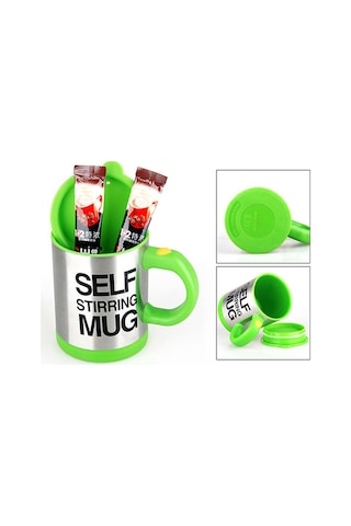 Kişiye Özel Kendini Karıştıran Mikser Kupa Termos Bardak Yeşili - Çok Renkli