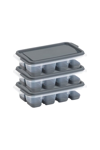 Dünya Mtf-16016-999 Mini Küp Buzluk 3'lü Set 8'li Göz - Yapışmaz Silikon Tabanlı, Kapaklı- 36'li Paket Diğer
