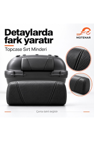 Motenar Topcase Çanta Sırt Dayama Minderi Cırtlı Siyah