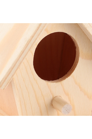 Ximistore9 4 Adet Ağaç Kuş Yuvası, Doğal Platan Ahşap, Bahçe Dekorasyonu, Asma Kordonlu, Güvenli Kuş Barınma