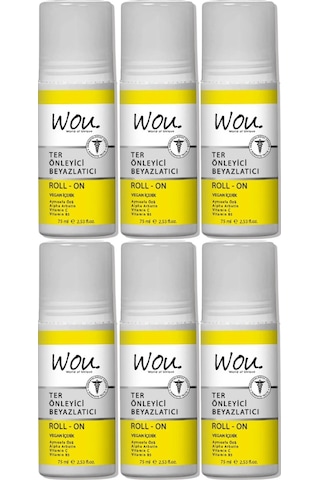 Wou World Of Unique Roll-on Unisex75ml Terönleyci Beyazlatıcı 6lı
