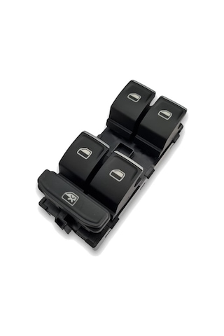 Vw Polo 2018-2022 Sol Cam Düğme Seti Krom Uç Kırmızı 5G0959857G