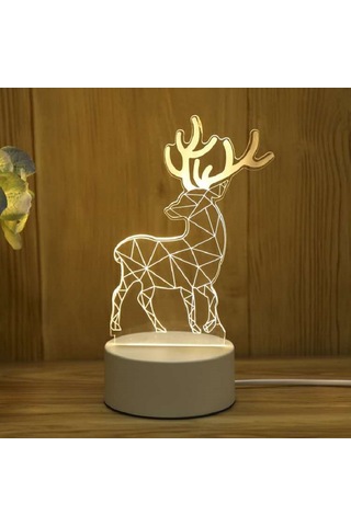 3d Gece Lambası Usb Renkli Uzaktan Kumanda - Sika Deer Diğer