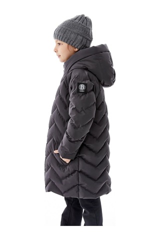 Benitto Kids Kız Çocuk Kapüşonlu Kışlık Şişme Mont 51353 Gri