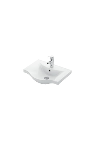 Yıldız Asma 50 Cm Beyaz Mdf Seramik Lavabolu Banyo Dolabı Takımı Beyaz
