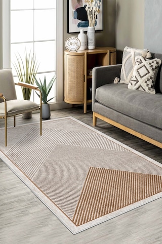 West Home Makinede Yıkanabilir Kaymaz Taban Leke Tutmaz Salon Halısı Mutfak Halısı Ve Yolluk Wh 586 Sand