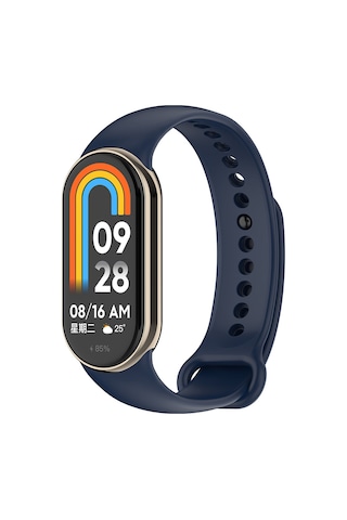 Xiaomi Mi Band 8 Serisi Klasik Kordon Silikon Strap Kayış-midnight Blue
