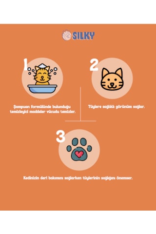 Silkypetwash - Kedilere Özel Doğal Kavun Özlü Şampuan - 400ml