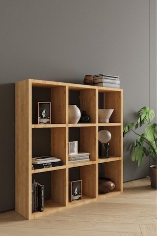 Classy 107oya 9 Raflı Kare Kitaplık Safir Meşe