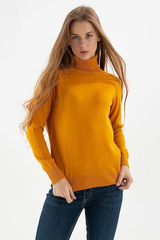 Fashion Friends Kadın Balıkçı Yaka Kazak 23k0401k1 Hardal