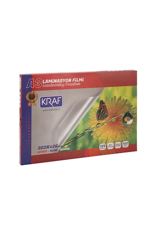 Laminasyon Filmi Parlak A3 100'Lü 125 Micron 2123