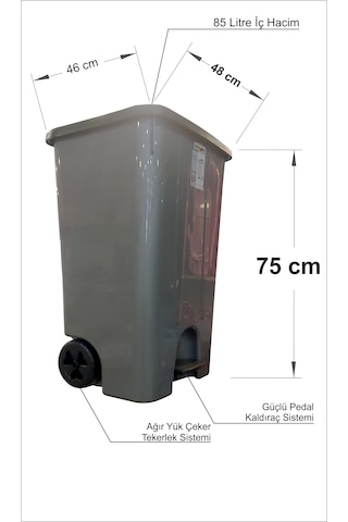 Saplı Tekerlekli Pedallı Kapaklı Ev Ofis İşyeri Mutfak Kuaför Restaurant Rezidans Market Çöp Kovası