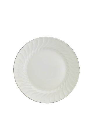 Bone Lılyum 6 Parça 21cm Pasta Tabak Platın Fılelı Beyaz-platin