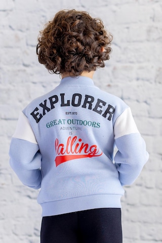 Zeyland Unisex Çocuk Baskılı Kolej Ceket - Mavi Mavi