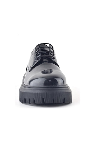 Rakerplus Siyah Rugan Bağcıklı Oxford Metal Detaylı Günlük Ayakkabı Siyah