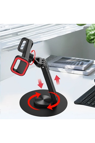 Jmary Mk-63 Ayarlanabilir Katlanabilir 360 Derece Dönebilen Telefon Ve Tablet Standı Siyah
