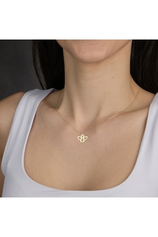 Altın Plakalı 14 Ayar Melek Figürlü Sevgililer Günü Hediyesine Özel Altın Kolye-811 Melek-2