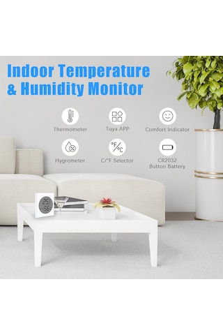 Suofeng Akıllı Termometre Ve Nem Ölçer - Tuya App Bağlantılı, Duvara Monte, Kablosuz 433mhz, -30 C'den 100 C'ye Hassas Ölçüm