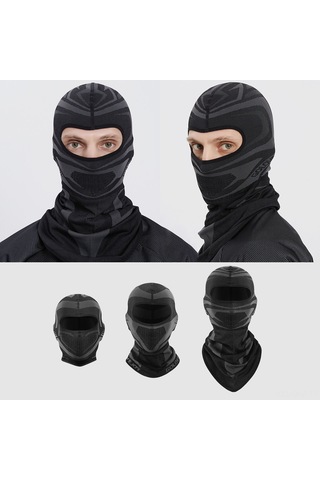 Aubyhe Spor Kaskı Nylon Bisiklet Ski Maskesi - Uv, Rüzgar, Toz Koruma - Ter Emici Nefes Alıcı Delikli Siyah Erkek Kadın Tüm Bedenler Dtj02 Siyah