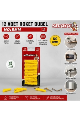 Roket Dübel 8 Mm Montaj Dübeli