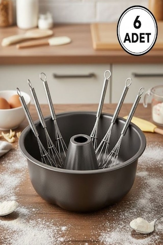 6 Adet Mini Çırpıcı, Çok Amaçlı Mini Çırpıcı 6 Lı Paket Pratik Çırpıcı Metal