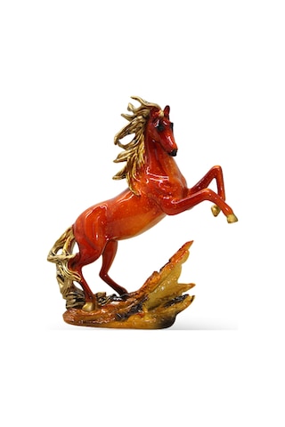 Büro Ev Ofis Hediyesi İçin 21x8cm Dekoratif Polyester Şahlanan Tay Figürü