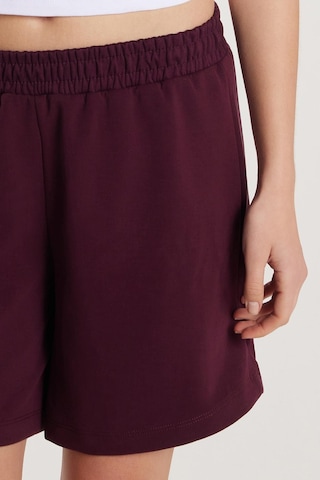 Tudors Kadın Modal Kumaş Relax Fit Rahat Kesim Lastikli Kısa Bordo Şort-33924 Bordo